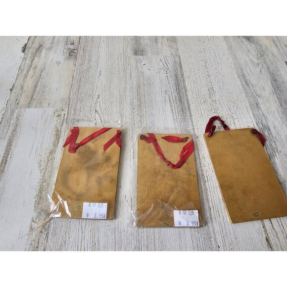 Vintage Santa cardboard hanging ornament wooden toys glitter unique vintage styl - Picture 5 of 5